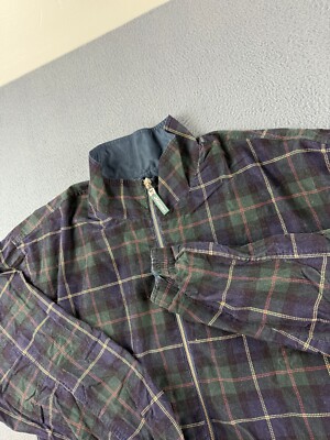 Masters Collection Jacket Men's XL Green Golf Plaid Reversible Hooded Softshell