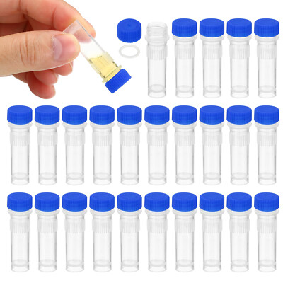 1ml Plastic Cryogenic Vial 25Pcs Self Standing Cryogenic Test Tube, Blue Cap