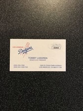 Tom Tommy Lasorda Signed Autographed LA Dodgers Business Card JSA COA