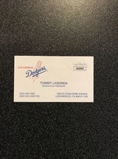 Tom Tommy Lasorda Signed Autographed LA Dodgers Business Card JSA COA
