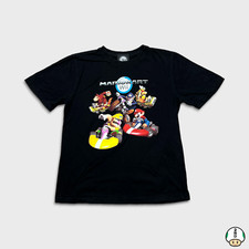 Vintage 2008 Mario Kart T Shirt Mens Small Black Nintendo Wii Video Game Tee
