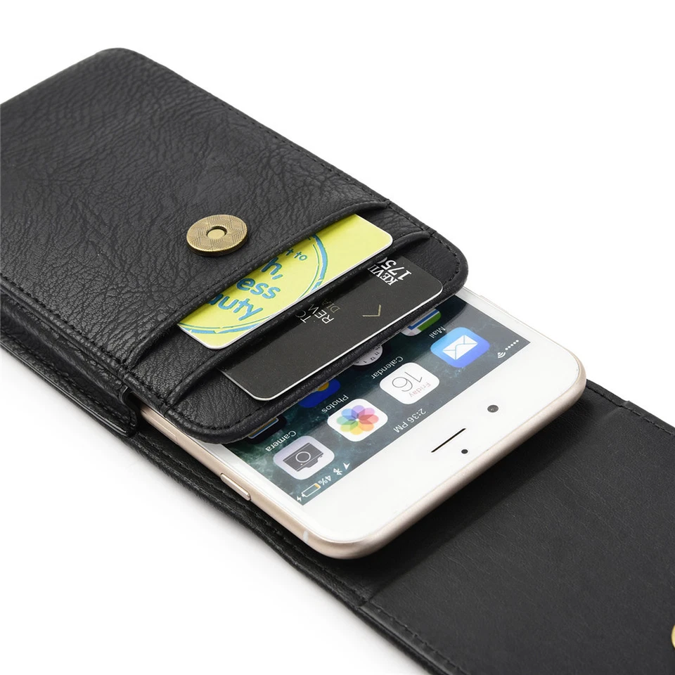 Funda de cuero vertical con ranura para tarjeta para Apple iPhone  Foto 4 de 4