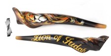 LION OF JUDAH 18" straight line measured polished painted eland horn Shofar