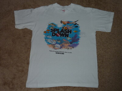 KILLER vintage 80s SPLASH DOWN BAHAMA ISLANDS T SHIRT M/L 40''