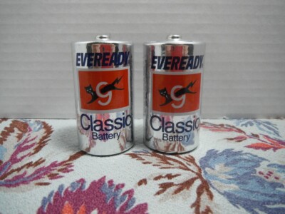 Vintage Eveready Classic Batteries D Cell Battery #950 Black Cat