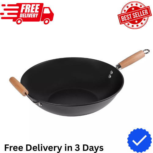 Mainstays Easy clean, hand wash recommended Carbon Steel, Non-Stick, NS Wok