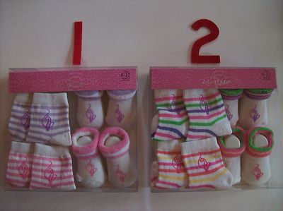 Baby Phat Crib Shoes Booties Socks Infant Baby Girl Sz 0-12 Mos 4 Pair Gift NIB