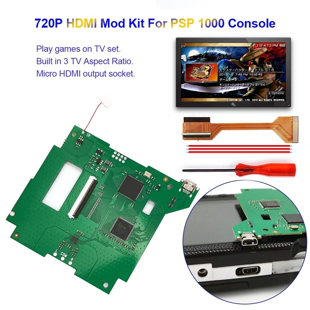 Hispeedido PSP 1000 Digital to Digital HDMI Compatible MOD Kit For