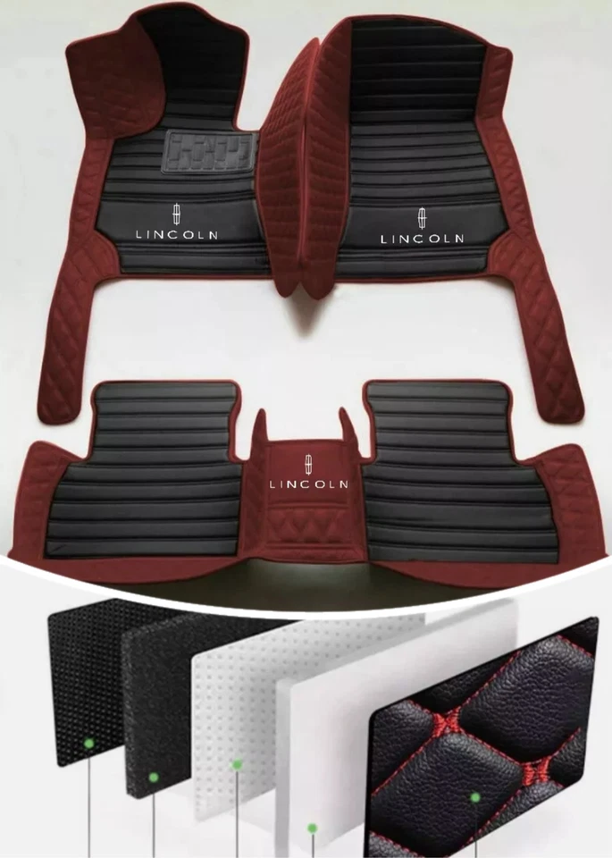 For Lincoln MKZ Floor Mats Custom Leather Luxury Liners Waterproof Car Carpets - Изображение 2 из 4