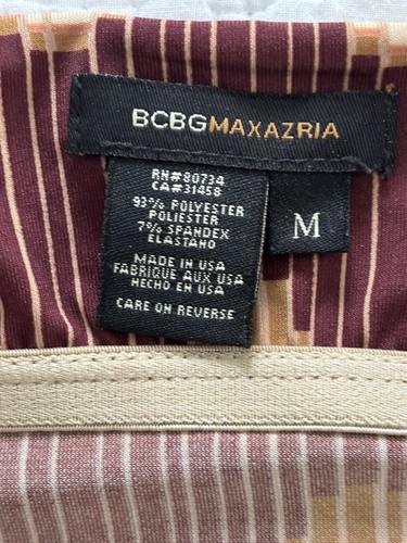 Vintage BCBG MAXAZRIA Brown Chevron Pattern Sheath Sz M - Picture 3 of 9