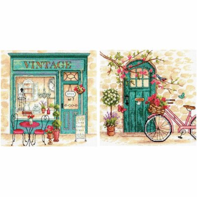 Dimensions Crafts Afternoon in Provence 18 Count Cross Stitch Kit Set
