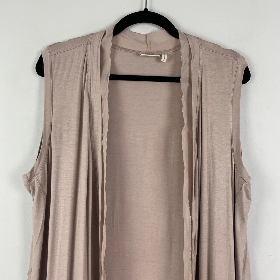 Chaleco LOGO de Lori Goldstein frente abierto ribete de gasa talla 1X rosa A251180 Foto 2 de 4