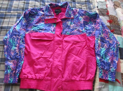 Vintage Womens Duckster Pink & Purple Windbreaker - Cave Creek Golf - Large