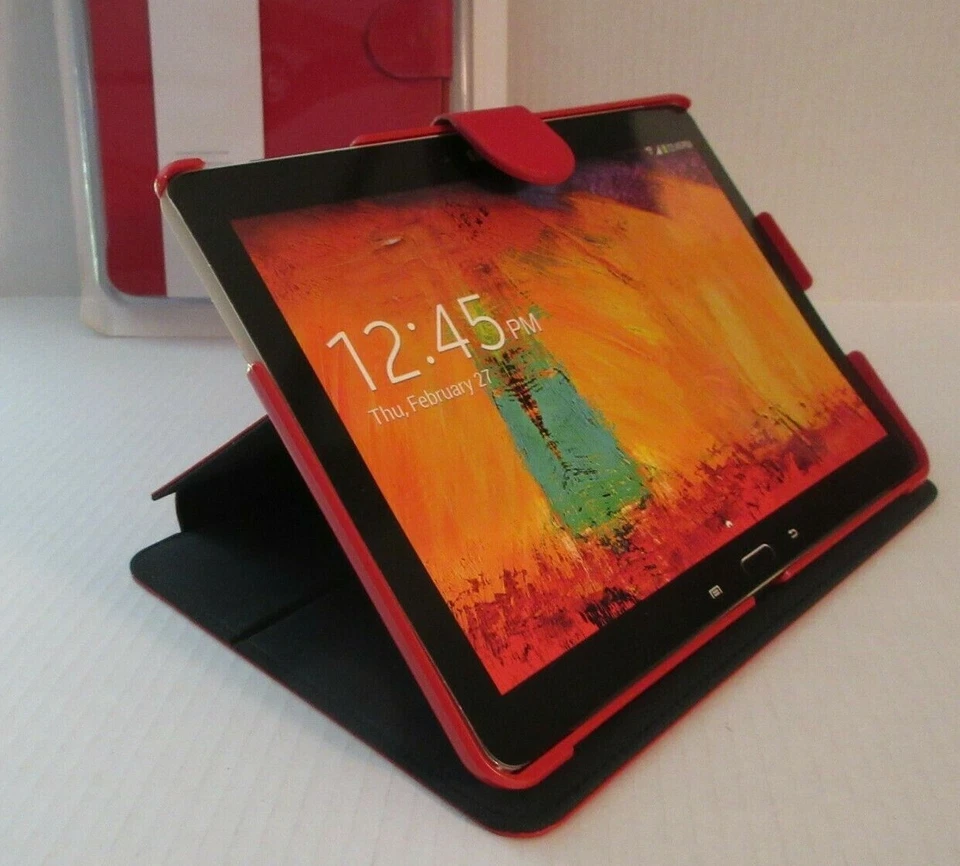 Verizon Folio Case For Samsung Galaxy Note 10.1 Red Tablet w Kickstand Magnetic - Image 4 of 4
