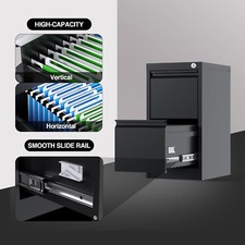 2Drawer File Cabinet with Lock Vertical Metal Filing Cabinet for Letter Document