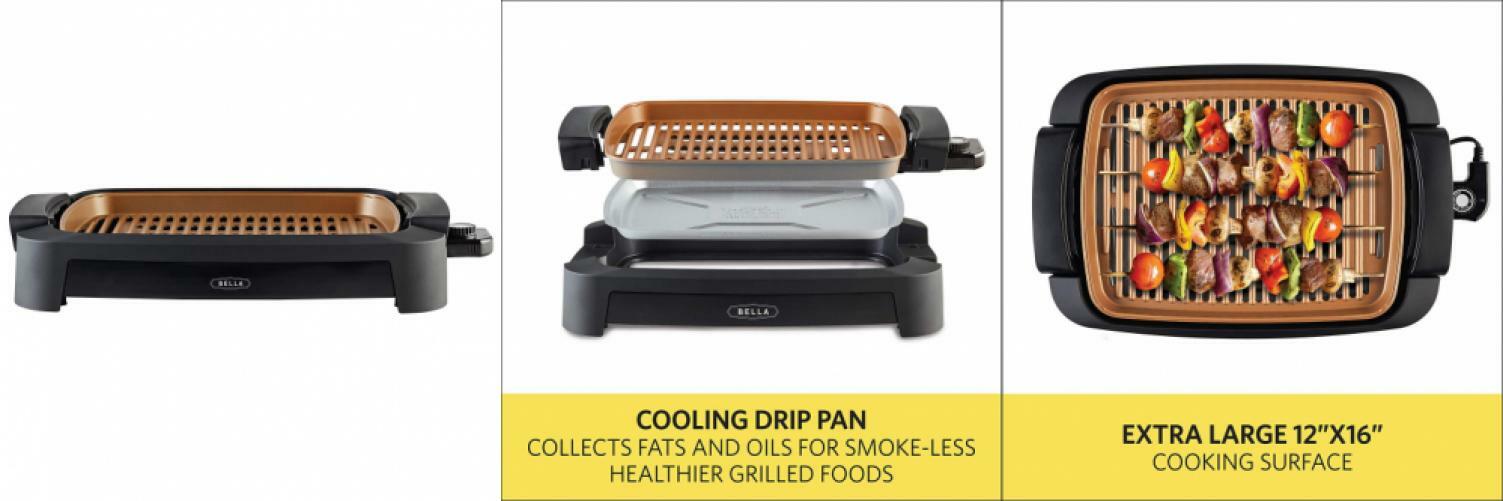 BELLA 14606 Copper Titanium Coated NonStick electricgriddles, 10.5 x