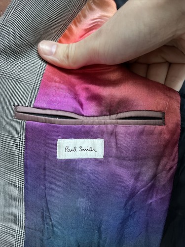 Paul Smith Mens Jacket, Sz 38, Gray Prince of Wales Check Wool/Mohair, Italy - Picture 13 of 16