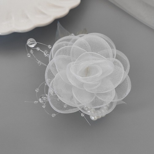 Bridesmaid Wedding Wrist Corsage Wedding Party Prom Hand Flower Pearl Bracelet - Picture 9 of 55