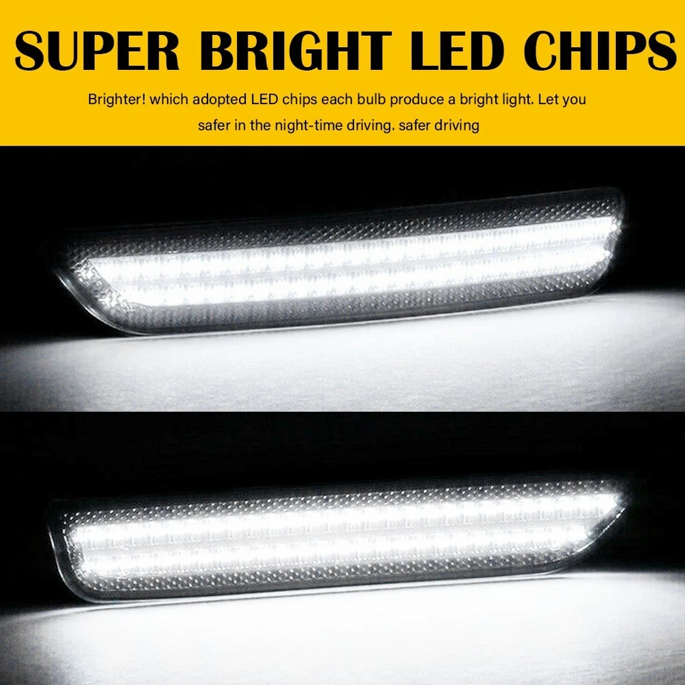 For 2010-2014 Ford Mustang Smoked Lens Front & Rear LED Side Marker Lights 4PCS - Image 4 of 4