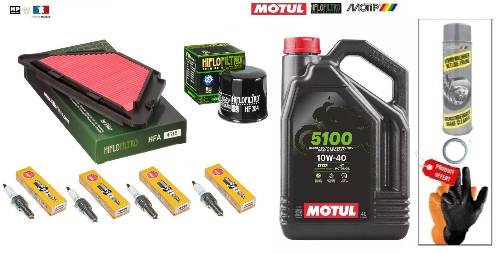 Kit vidange pour révision Yamaha XJ6 de 2009 à 2016 pack complet Motul 5100 10w40 4L