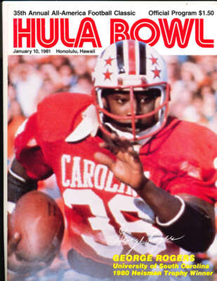 1981 Hulu Bowl program nm George Rogers