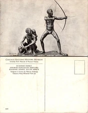 Illinois IL Chicago Natural History Museum Bushman Sculpture Postcard