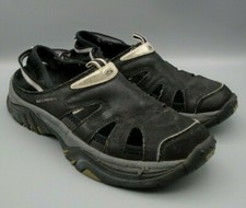 Vintage Skechers Sport Slip On Black White Sneakers Elastic Heel Band US 9