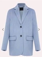 Phase Eight Amara Wool Coat Steal Blue Size 14 New With Tags On