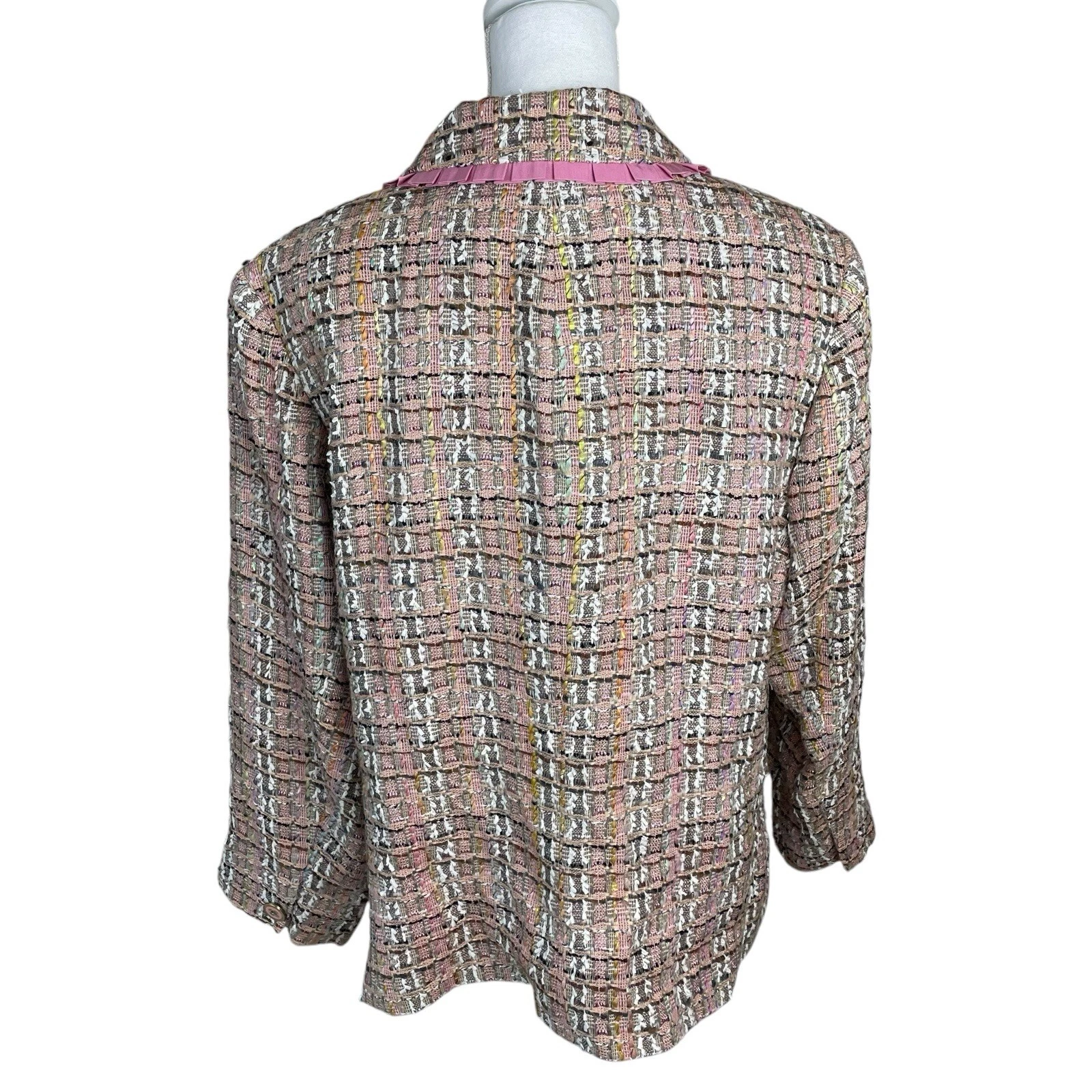 Blazer Elana by Tanner 16 rosa testurizzato "Chanel Look" tweed seta lana mohair