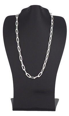Massive 925 Sterlingsilber 6 mm Büroklammer Kette Halskette - 16'' Hergestellt in Italien