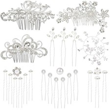 50 Pieces Wedding Hair Comb Bridal Hair Accessories Hair Side Comb U-shaped R...