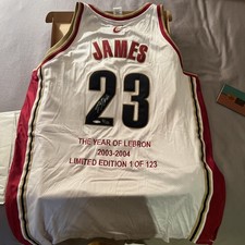 LeBron James Rookie LE Cleveland Cavaliers Home White Jersey UDA Embroided /123
