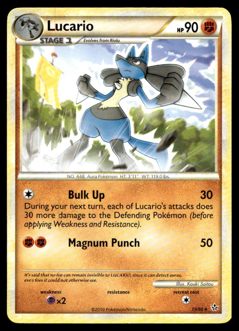 Lucario Unleashed Rare 19/95 2010 Pokemon TCG
