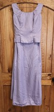 Purple 2 Piece Sleeveless Bridesmaid Prom Evening Gown Size 6