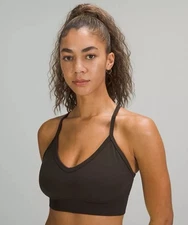 Lululemon Strappy Black Sports Bra Ebb To Flow Size 4