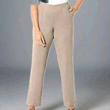 CATHERINES SUPREMA Pants Pull-on Size OX 14/ 16 Stretch Khaki Beige 