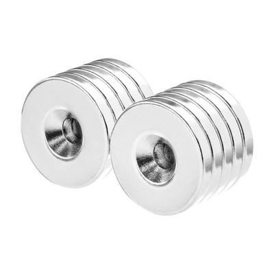 7/8 x 1/8 Inch Neodymium Rare Earth Countersunk Ring Magnets N52 (10 Pack)