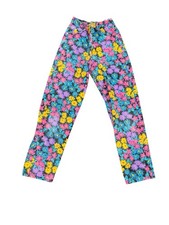 Vintage Panhandle Slim Floral High Waist Pants Made USA 80s 90s Juniors Size 1/2