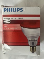 Philips IR-175R-PAR Incandescent Infrared Light Bulb 175W Livestock Heating