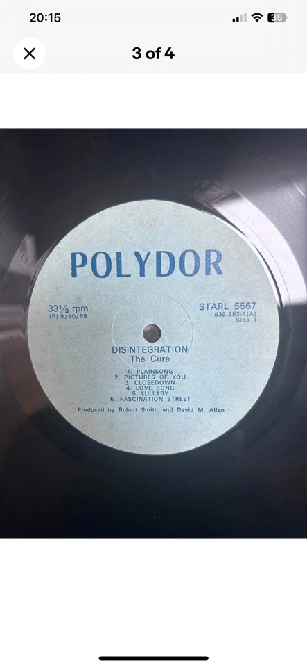 The Cure Rare Zimbabwe Release Of Disintegration In Near Mint Condition - Image 3 of 4