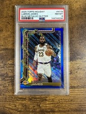 PSA Graded! 2025 Topps Holiday LEBRON JAMES BLUE GLITTER SP #H119 LA LAKERS
