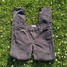 Loft Women's Corduroy High Rise Skinny Leg Jeans Pants Gray Size 29/8 Modern