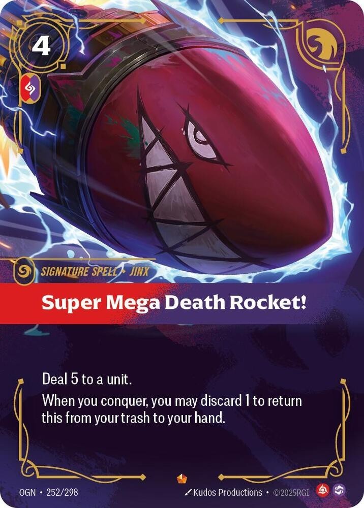 Riftbound League of Legends Super Mega Death Rocket! 252/298  Origins NM