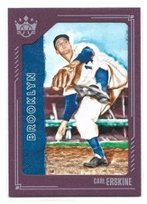 Carl Erskine - 2021 Diamond Kings Baseball #15 Plum Frame - Dodgers