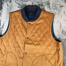 Pendleton Vest Men  s Large Reversible Wool Plaid Quilted Cotton Outdoor Hiking