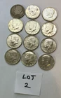 Silver Kennedy Half Dollar Lot (12)