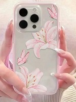 Pink Floral Butterfly Case For All iPhone Models 16 15 14 13 Shockproof Clear