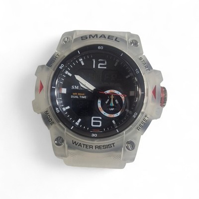 men smael sport watch dual display led waterproof 5bar silver with box