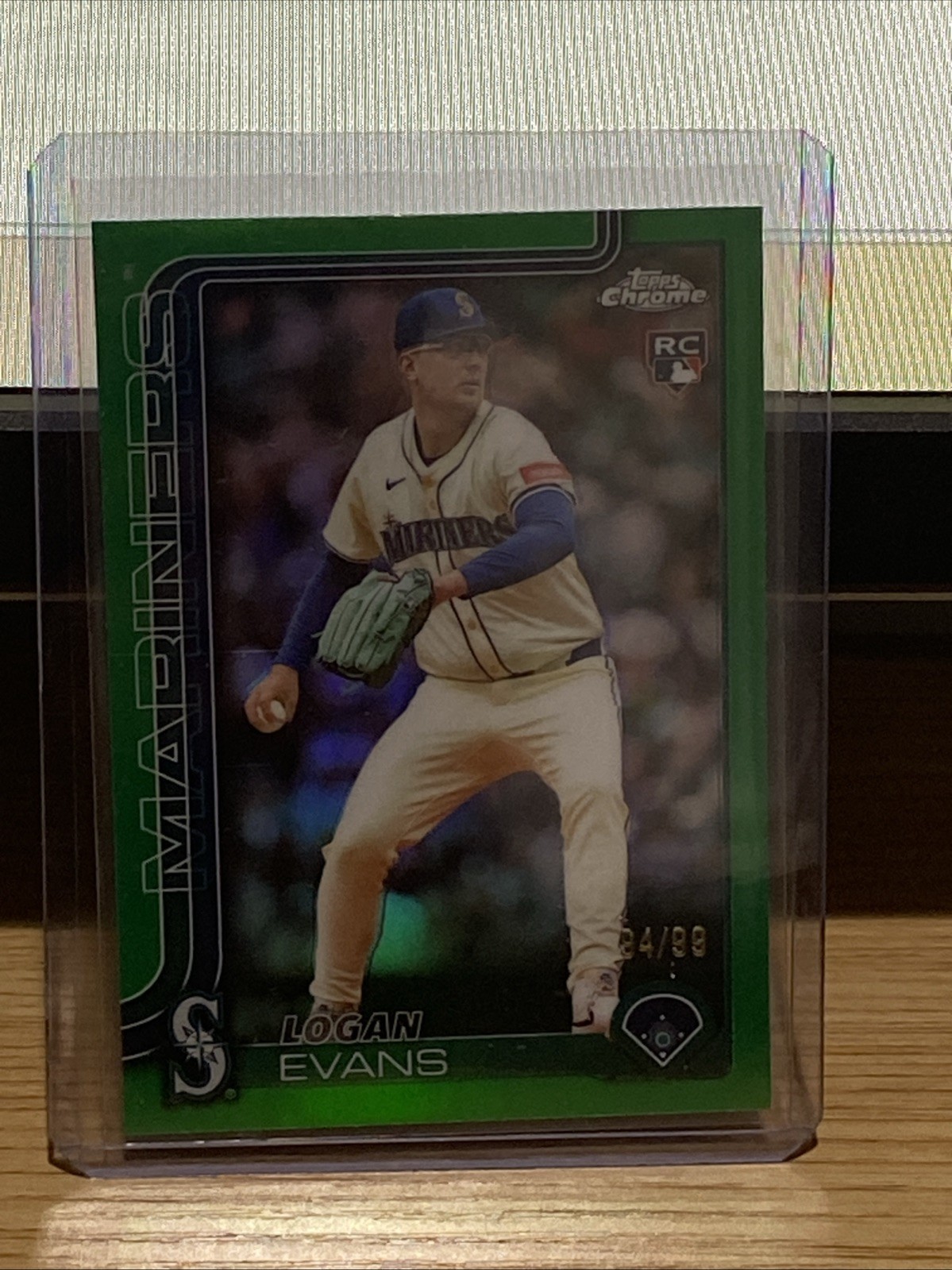 2025 TOPPS CHROME UPDATE LOGAN EVANS RC #USC194 GREEN WAVE PARALLEL #/99 SEATTLE