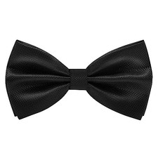 Luxury Plaid Bowtie for Men Teen Boy Check Pre-Tied Bow Tie Tux Silk Black